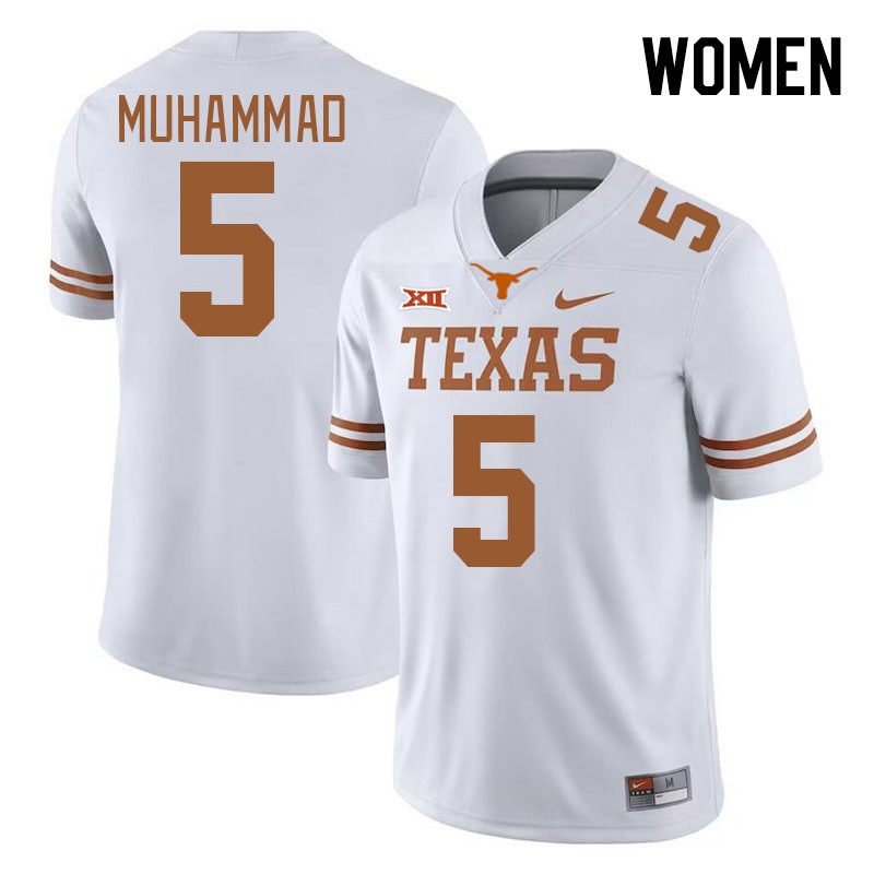 Women #5 Malik Muhammad Texas Longhorns 2023 College Football Jerseys Stitched-White